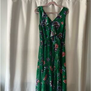 INC Green Floral High Low Dress
